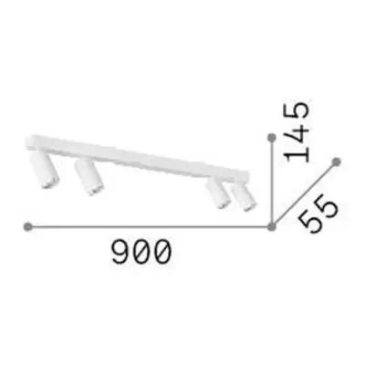 Ideallux Stropní bodové svítidlo Ideal Lux Profilo, černé, čtyřsvětelné, kovové