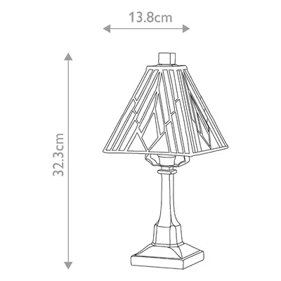 Elstead Stolní lampa Alderley, 14 cm x 14 cm, Tiffany styl, bronzová barva