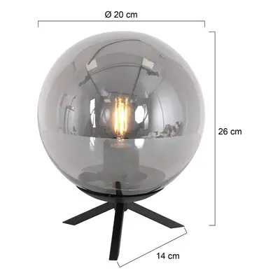 Steinhauer Stolní lampa Bollique, černá, sklo, Ø 20 cm, trojnožka