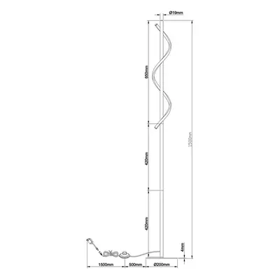 Brilliant Stojací lampa Eunice LED, výška 150 cm, černá, kovová