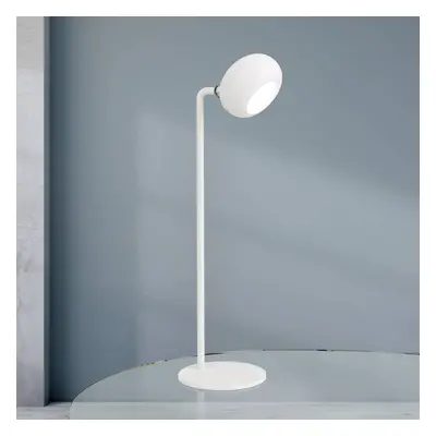 Orion Stolní lampa Kerby LED s dobíjením, bílá, výška 40 cm, ocel/hliník, CCT