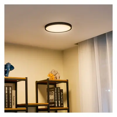 Lindby Lindby Smart LED stropní svítidlo Pravin, Ø 30 cm, CCT, černé