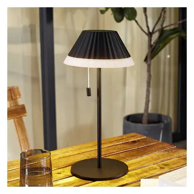 Lindby Nabíjecí stolní lampa Lindby LED Ilvi, černá, hliník, Ø 17,5 cm