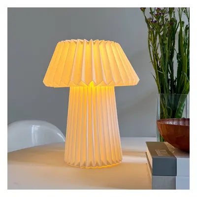 Lindby Stolní lampa Lindby Magali, bílá, papír, Ø 34 cm, E14