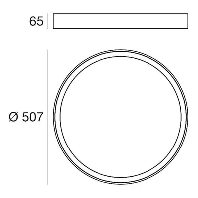 Linea Light LED stropní svítidlo Tara R, Ø 50,7 cm, černá, hliník, 3 000 K