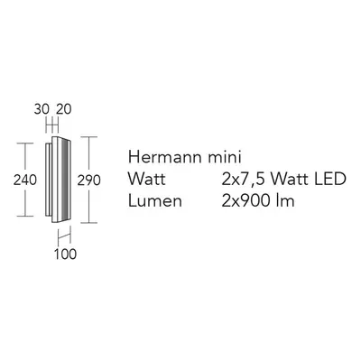 HerzBlut HerzBlut LED nástěnné svítidlo Hermann mini, olejovaný dub, stmívatelné