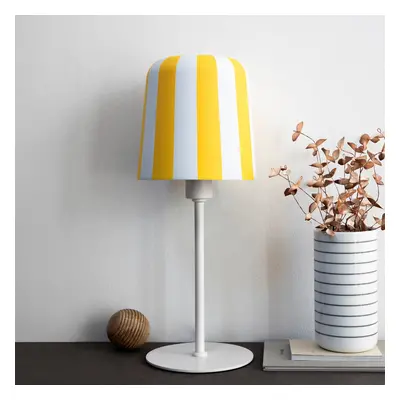 Dyberg Larsen Stolní lampa Dyberg Larsen Gry, žlutá/bílá, výška 49,5 cm