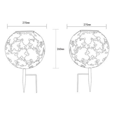 Globo LED solární světlo 36749 globus Ø 27 cm, rez, zemní hrot, kovové