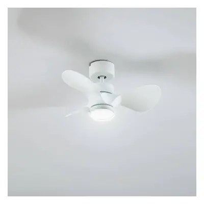 Lindby Stropní ventilátor Lindby LED Enon, bílý, stejnosměrný motor, tichý