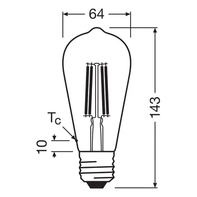 OSRAM OSRAM LED žárovka Edison E27 2,2W Filament 2 700K