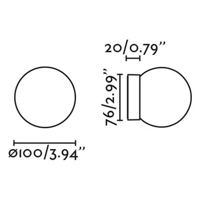 FARO BARCELONA Ping LED nástěnné svítidlo, černá/opál, sklo, hliník, Ø 10 cm