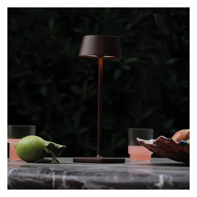 Ideallux Ideal Lux LED dobíjecí venkovní stolní lampa Pure brown metal 32 cm