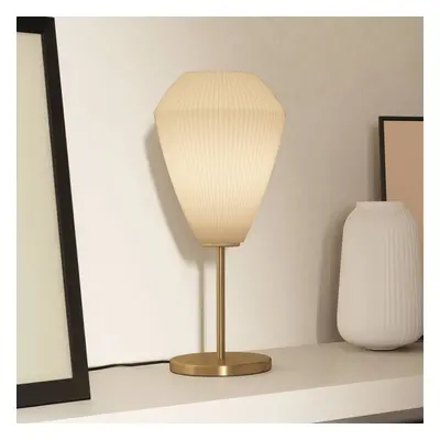 EGLO Stolní lampa Caprarola, výška 46 cm, písková barva/mosaz, sklo