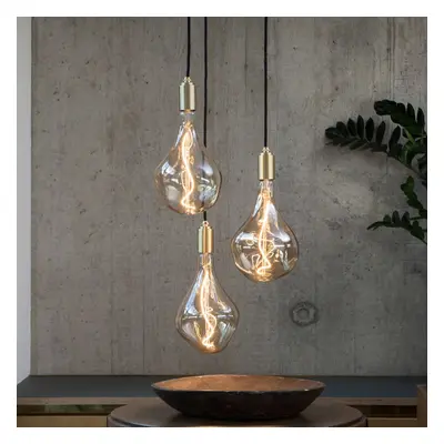 Tala Závěsná lampa Tala Triple Pendant round, E27 clear, bílá/mosazná