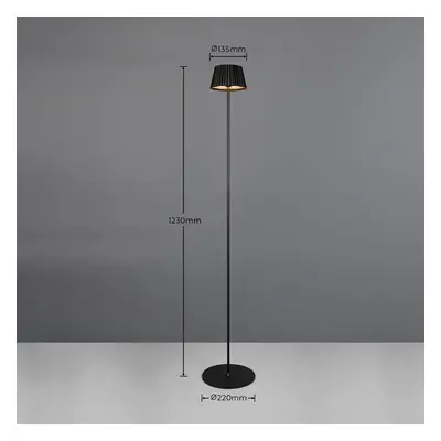 Reality Leuchten Nabíjecí stojací lampa Suarez LED, černá, výška 123 cm, kovová