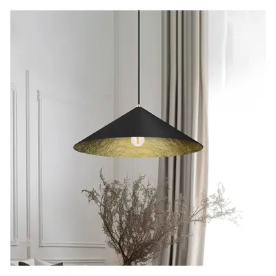 Eko-Light Závěsné světlo Fuji, kompozitní vlákno, černá/zlatá barva, Ø 70 cm