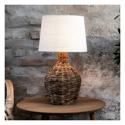 Markslöjd Stolní lampa Paglia, přírodní/bílá, ratan/juta, výška 58 cm