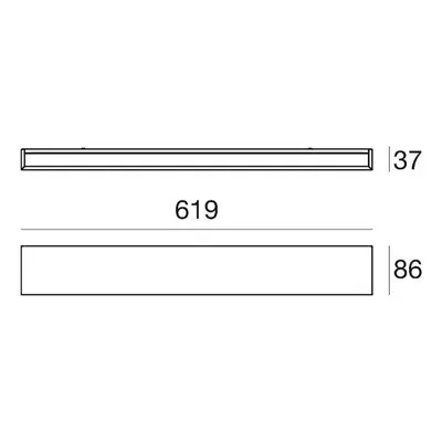 Linea Light Nástěnné svítidlo LED Box W2 bi-emission, W 61,9 cm, černá, 2700 K