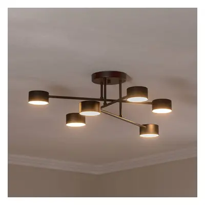 EMIBIG LIGHTING Stropní svítidlo Modus 6, ocelové, šestisvětelné, GX53, černé