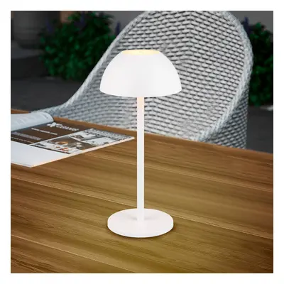 Reality Leuchten Stolní lampa Ricardo LED s dobíjením, bílá, výška 30 cm, plastová