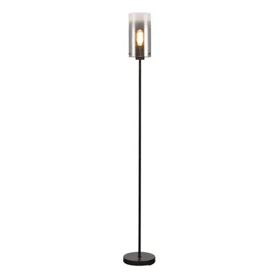 Freelight Stojací lampa Ventotto, černá/kouřová, výška 165 cm, kov/sklo