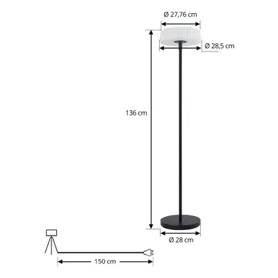 Lindby Lindby LED solární stojací lampa Samine, černá, kov, stmívatelná