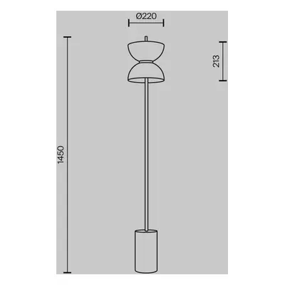 Maytoni Stojací lampa Maytoni LED Kyoto, černá, výška 145 cm, mramor