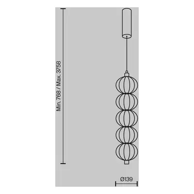 Maytoni Závěsné svítidlo Maytoni LED Golden Cage, vertikální, Ø 13,9 cm