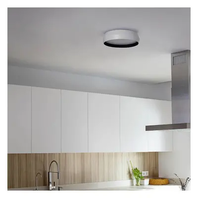 FARO BARCELONA LED stropní svítidlo Shoku, bílá/černá, hliník/PMMA, Ø 35 cm