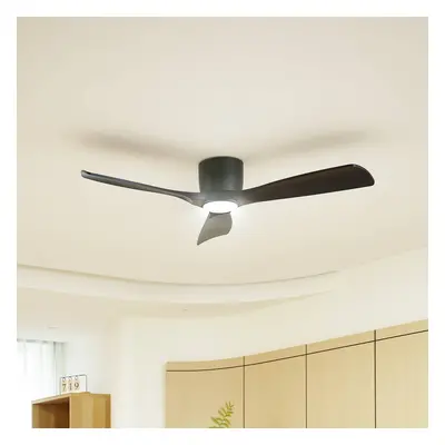 Lucande Stropní ventilátor Lucande Smart LED Moneno, černý, DC, Tuya