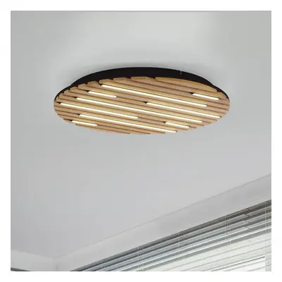 Q-Smart-Home Paul Neuhaus Smart LED stropní svítidlo Q-Acoustic, dřevo Ø 60 cm