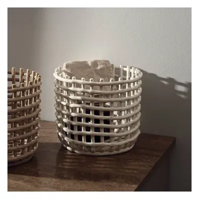 ferm LIVING ferm LIVING Keramický koš, kulatý, Ø 23,5 cm, bílý, keramika