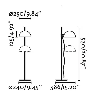 FARO BARCELONA Stolní lampa Dominica, matná černá, ocel, výška 53 cm