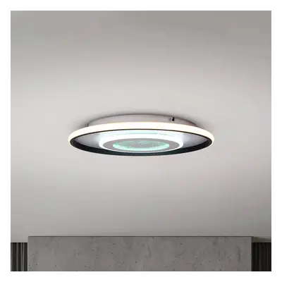 Näve Stropní svítidlo Livana LED, bílá/černá, Ø 50 cm, CCT, stmívatelné