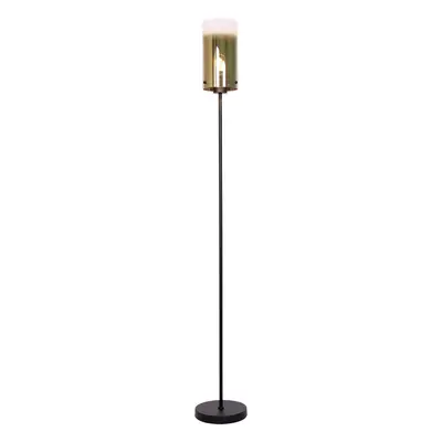 Freelight Stojací lampa Ventotto, černá/zlatá, výška 165 cm, kov/sklo