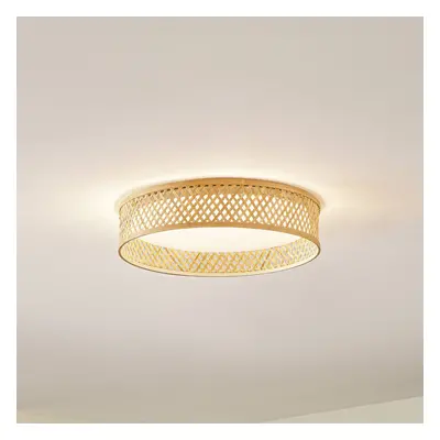 Lindby Lindby LED stropní svítidlo Eilif, bambus, Ø 40 cm