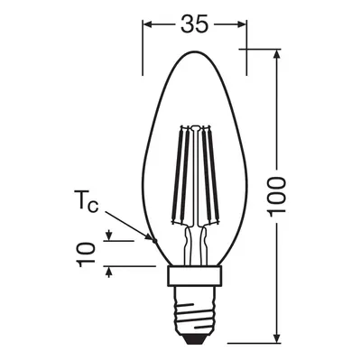 OSRAM OSRAM LED žárovka s vláknem E14 1,2W 2700K 255lm