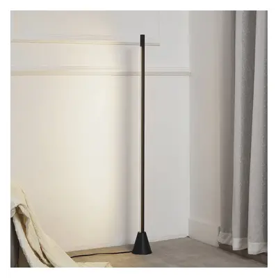 Lucande Stojací lampa Lucande LED Linija, černá, výška 110 cm, senzor