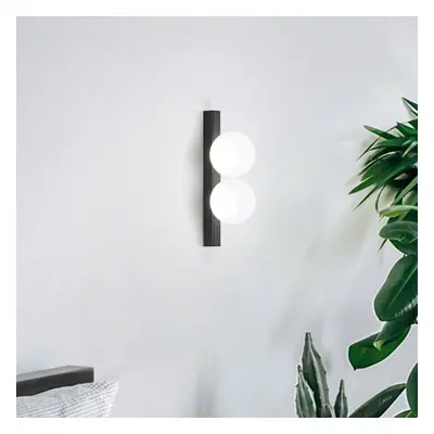 Ideallux Ideal Lux LED nástěnné svítidlo Ping Pong černé 2 světla z opálového skla