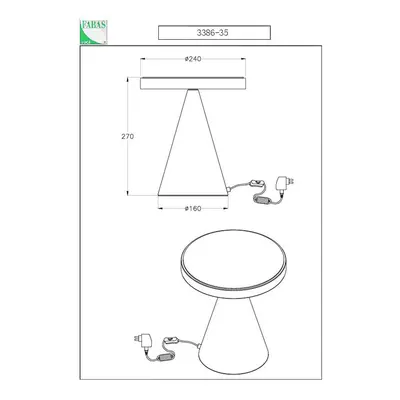 Fabas Luce Stolní lampa LED Neutra, výška 27 cm, matně zlatá, dotykový stmívač