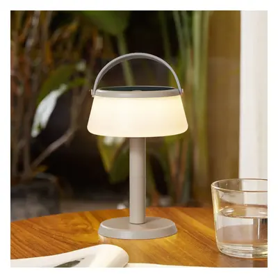 Lindby Lindby LED solární stolní lampa Mikkel, béžová, stmívatelná, 7 cm