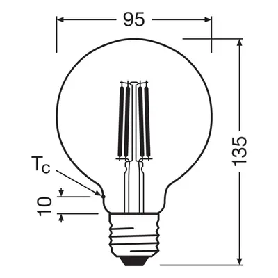 OSRAM OSRAM LED žárovka Globe G95 E27 5W Filament 4 000K