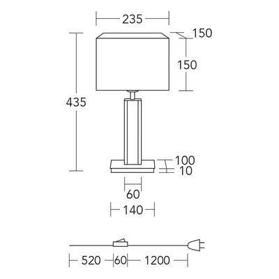 HerzBlut HerzBlut stolní lampa Karl K, hranatá, dřevo, bílá, 44 cm, E27