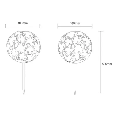 Globo LED solární zemní světlo 36748S, globus, stříbrná, kovová