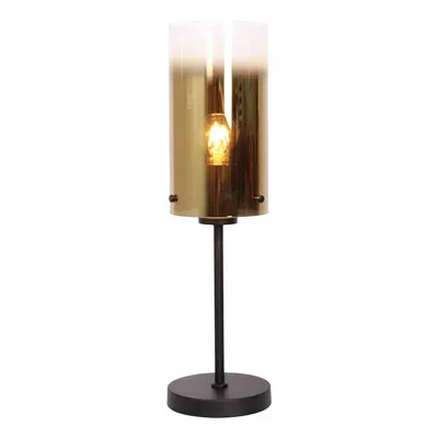 Freelight Stolní lampa Ventotto, černá/zlatá, výška 57 cm, kov/sklo