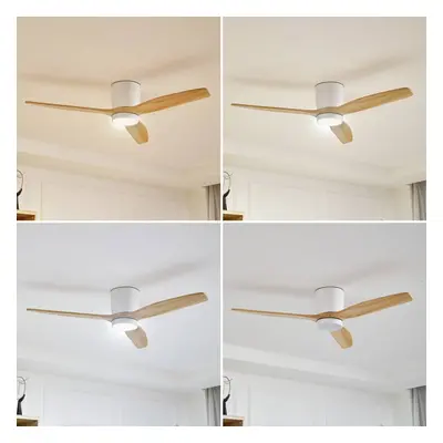 Lucande Stropní ventilátor Lucande LED Faipari, bílý, DC, tichý, 132 cm