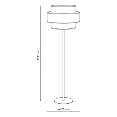 TK Lighting Stojací lampa Trio, jutové stínidlo, oranžová/přírodně hnědá/benzínová