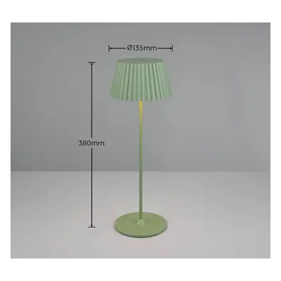 Reality Leuchten Stolní lampa Suarez LED s dobíjením, zelená, výška 39 cm, kovová