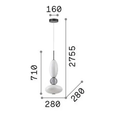 Ideallux Závěsné svítidlo Ideal Lux LED Lumiere-1, opálové/šedé sklo