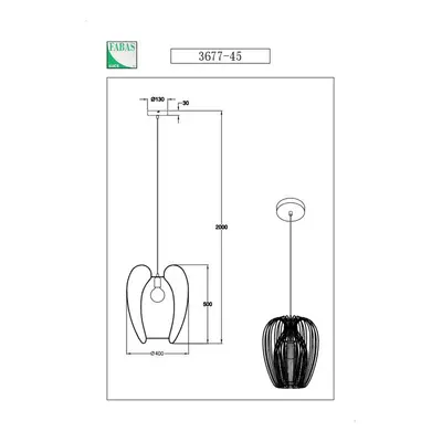 Fabas Luce Závěsné svítidlo Camp, Ø 40 cm, zlatá barva, drátěný koš